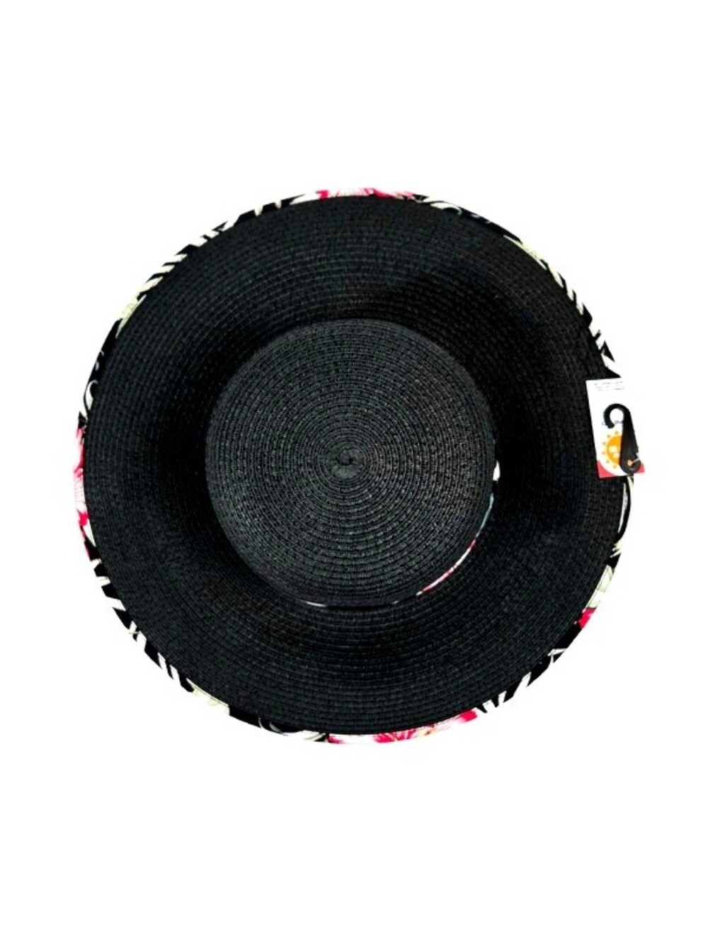 K Accessories Black Tropical Floral Print Wide Brim Floppy Sun Hat Womens OSFM - Picture 5 of 8